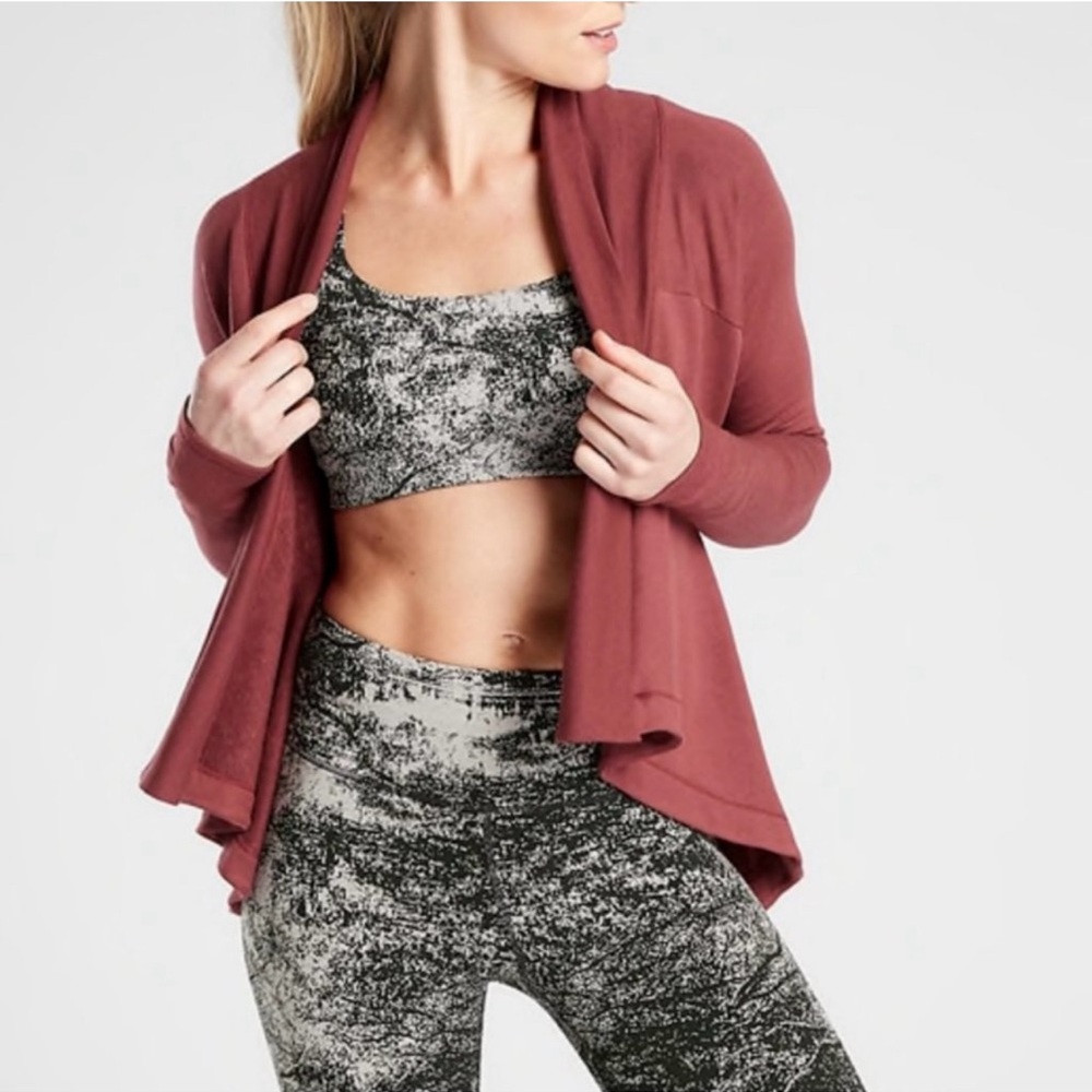 Athleta Maple Red Nirvana Open Front Cardigan - image 1